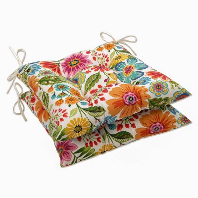 2pk Gregoire Prima Wrought Iron Outdoor Seat Cushion Blue - Pillow Perfect