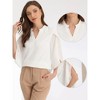 Allegra K Women's V Neck Split Sleeve Business Casual Chiffon Blouse - 2 of 4