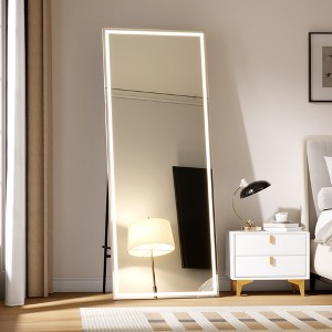Full Length Mirror, Full Floor Body Mirror, Freestanding Leaning Mirror with Stand, Hanging Mounted Wall Large Dressing Mirror for Bedroom, Entryway - 1 of 4