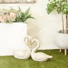 17" x 32" Country Cottage Magnesium Oxide Swans Garden Sculpture White - Olivia & May: Patio Decorative Object - 2 of 4