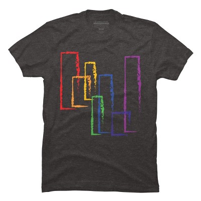 Adult Design By Humans Crayon Rainbow Rectangles Abstract By T-Shirt
