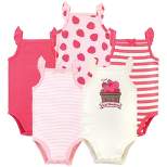 Touched by Nature Baby Girl Organic Cotton Bodysuits 5pk, Strawberries