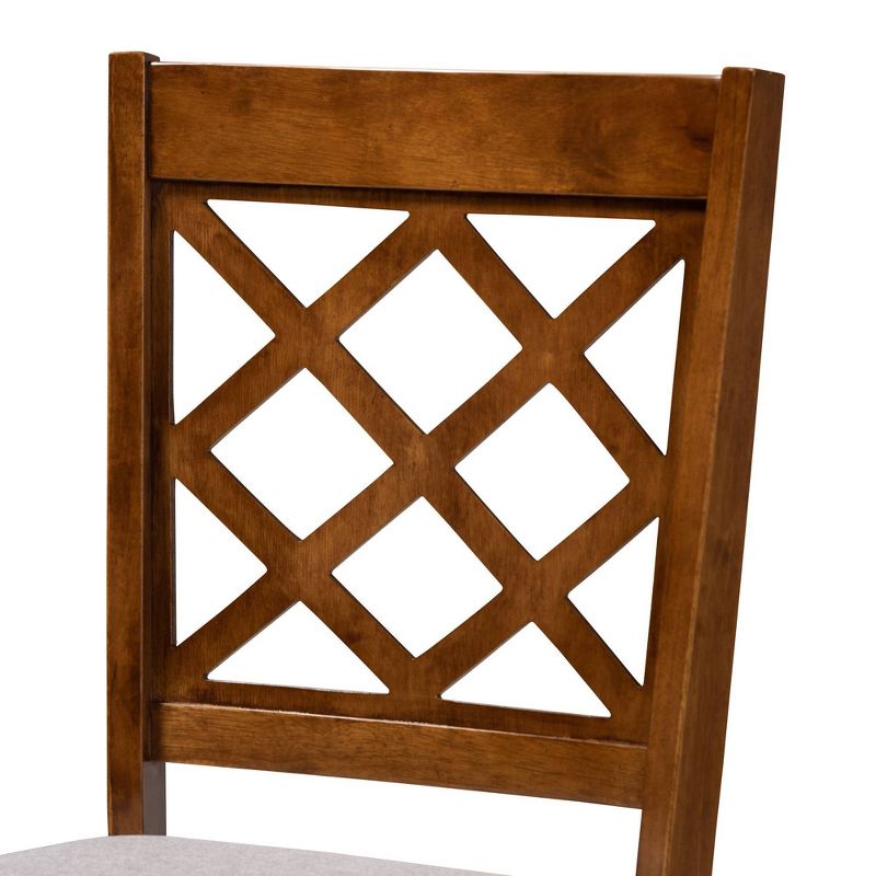 Set of 4 Brigitte Dining Chair Gray/Walnut - Baxton Studio: Modern Upholstered, Foam-Padded Comfort, Wood Frame, 4 of 8