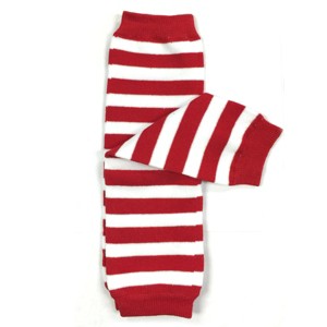 Wrapables Colorful Baby & Toddler Leg Warmers 1, Stripes Red and White - 1 of 2