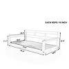 Twin Size Acacia Wood Outdoor Porch Swing Bed with Hemp Ropes – Minimalist Patio Daybed Frame, 1pc – Coolbibila - 4 of 4