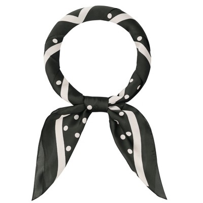 Elerevyo Women's Polka Dots Large Square Satin Silk Like Neckerchief Bandanas Neck Scarves 35.4"x35.4"