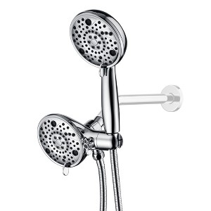 SUMERAIN Dual 8 Spray Settings Shower Head and Hand Held Shower Separately or Together, Chrome - 1 of 4