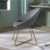 Silky Vanity Chair with Back,Velvet Accent Chair for Living Room,Criss Cross Chair with Gold Legs, Upholstered Vanity Chair for Bedroom - 3 of 4