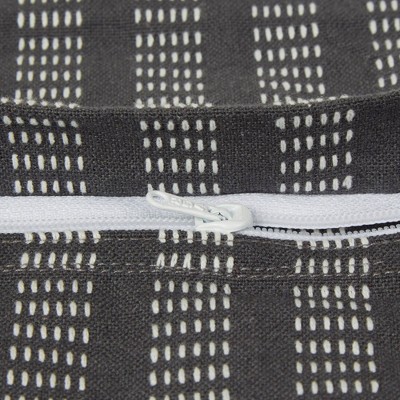 Slate Gray 18" x 18" Cotton Striped Euro Pillow Covers