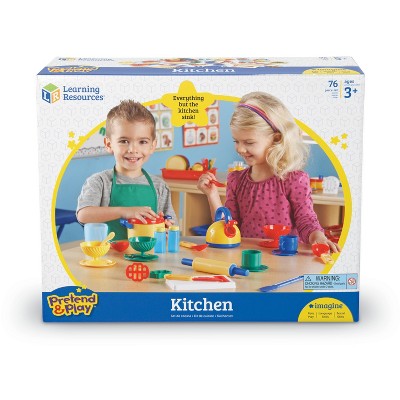 Learning Resources Pretend and Play Kitchen Set - 73 pieces,  Ages 3+ Toddler Toys