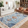 5x7 Traditional Vintage Floral Print Area Rug Living Room Rug Washable Rug Stain Resistant Indoor Carpet Non Slip Soft Carpet Low Pile Area Rug - 3 of 4