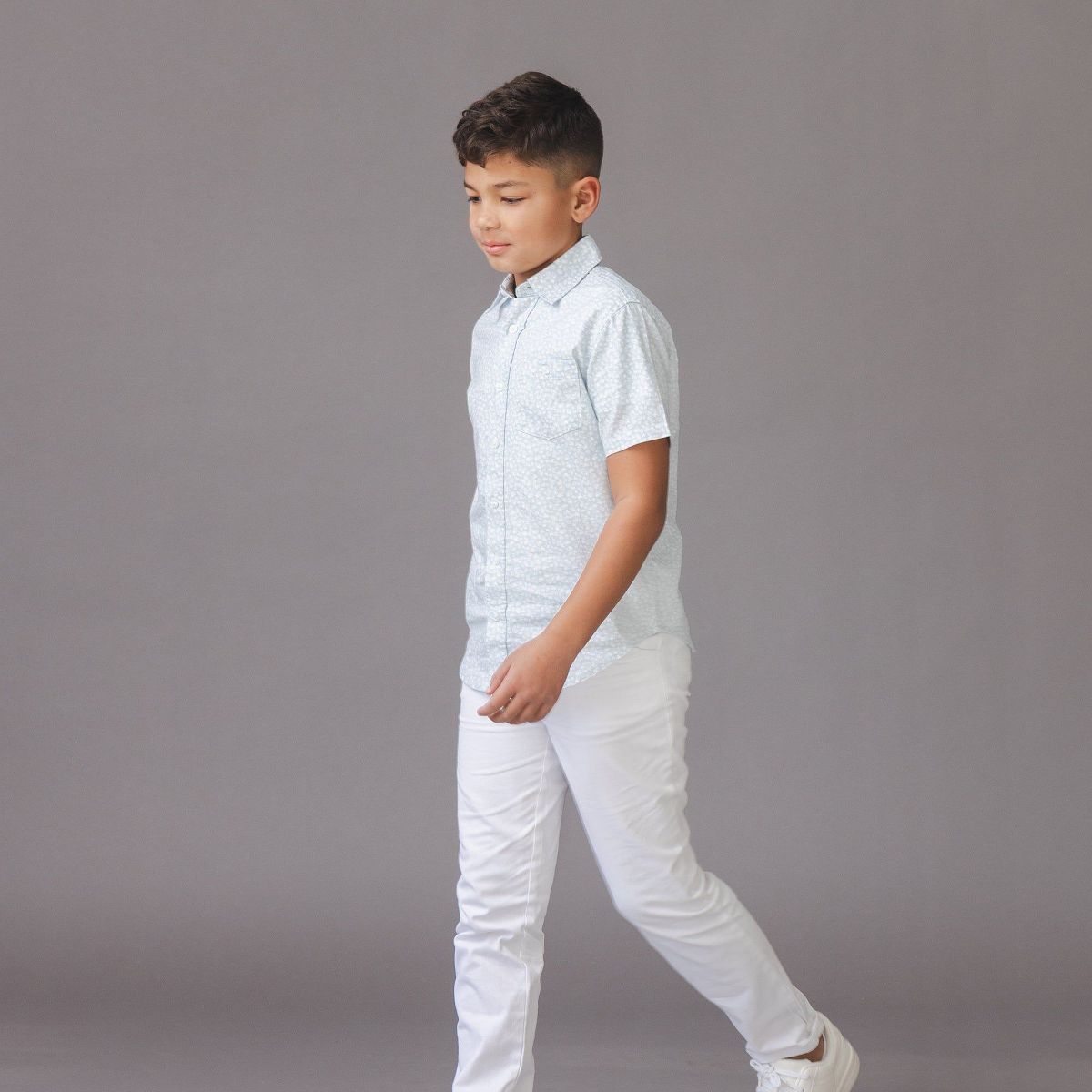 Hope & Henry Boys' Linen Short Sleeve Shirt, Kids - thumbnail 4