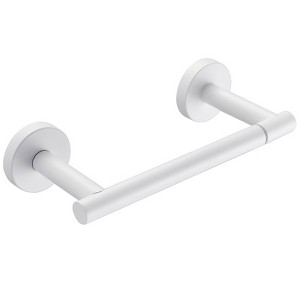 Cobbe White Toilet Paper Holder Wall Mount, Bathroom Toilet Paper Holder SUS304 Stainless Steel, Double Post Pivoting Toilet Paper Roll Holder - 1 of 4