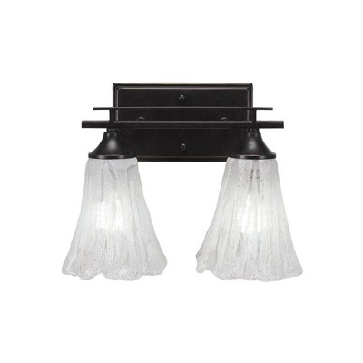 Toltec Lighting Uptowne 2 - Light Vanity in  Dark Granite with 5.5" Fluted Italian Ice Shade