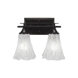 Toltec Lighting Uptowne 2 - Light Vanity in  Dark Granite with 5.5" Fluted Italian Ice Shade - 1 of 1