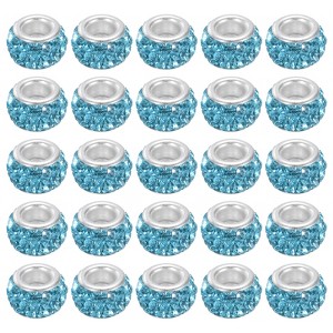 Unique Bargains Sparkling Disco Crystal Rhinestone Clay Beads DIY Craft Round Bead 0.47" 60 Pcs - 1 of 4