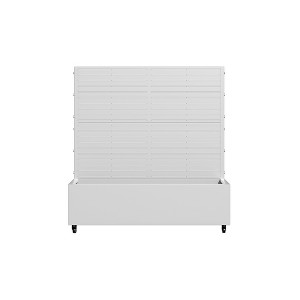 Lirago 4 ft. H x 4 ft. W Metal Planter Box privacy screen Garden Bed with Trellis and Wheels - White - 1 of 4
