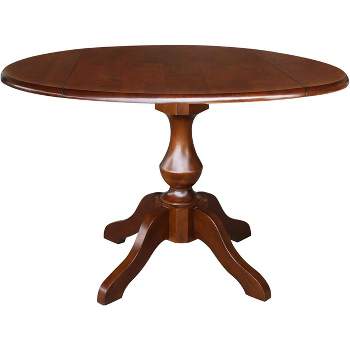 International Concepts 42 inches Round Dual Drop Leaf Pedestal Table - 30.3 inchesH, Espresso
