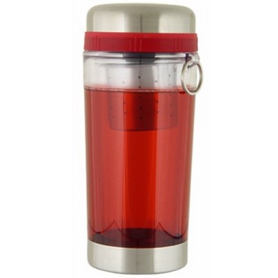 BigKitchen Red Teazer Double Walled 10 Ounce Loose Tea Travel Tumbler Mug