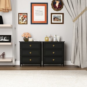 CIPACHO 2 Piece Black 20 Tall 3 Drawer Nightstand Set Ideal for Living Room to Organize Small Essentials and Brighten Your Space - 1 of 4