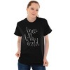 Cute Christmas Peace To The World Womens Graphic T Shirt Tees Brisco Brands - 2 of 4