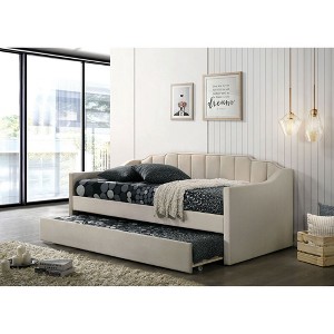Twin Size Upholstered Daybed with Twin Size Trundle for Bedroom - 1 of 4