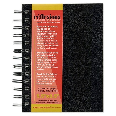 Creative Mark Reflexions Double Spiral Field Sketchbooks 5.5" x 8 .5" 70 lb (80 Sheets), Off-White