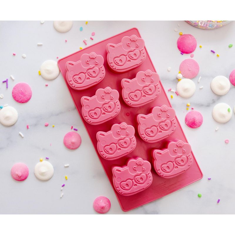 Silver Buffalo Sanrio Hello Kitty Hearts Silicone Ice Cube Tray | Makes 8 Cubes, 4 of 10