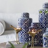 Dexmalle D6.3x13.8" Valora Blue and White Cylinder Jar - 3 of 4