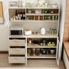 Hitow Kitchen Cabinet Wooden Buffet Sideboard Metal Door 3 Drawer Rack Worktop - 2 of 4