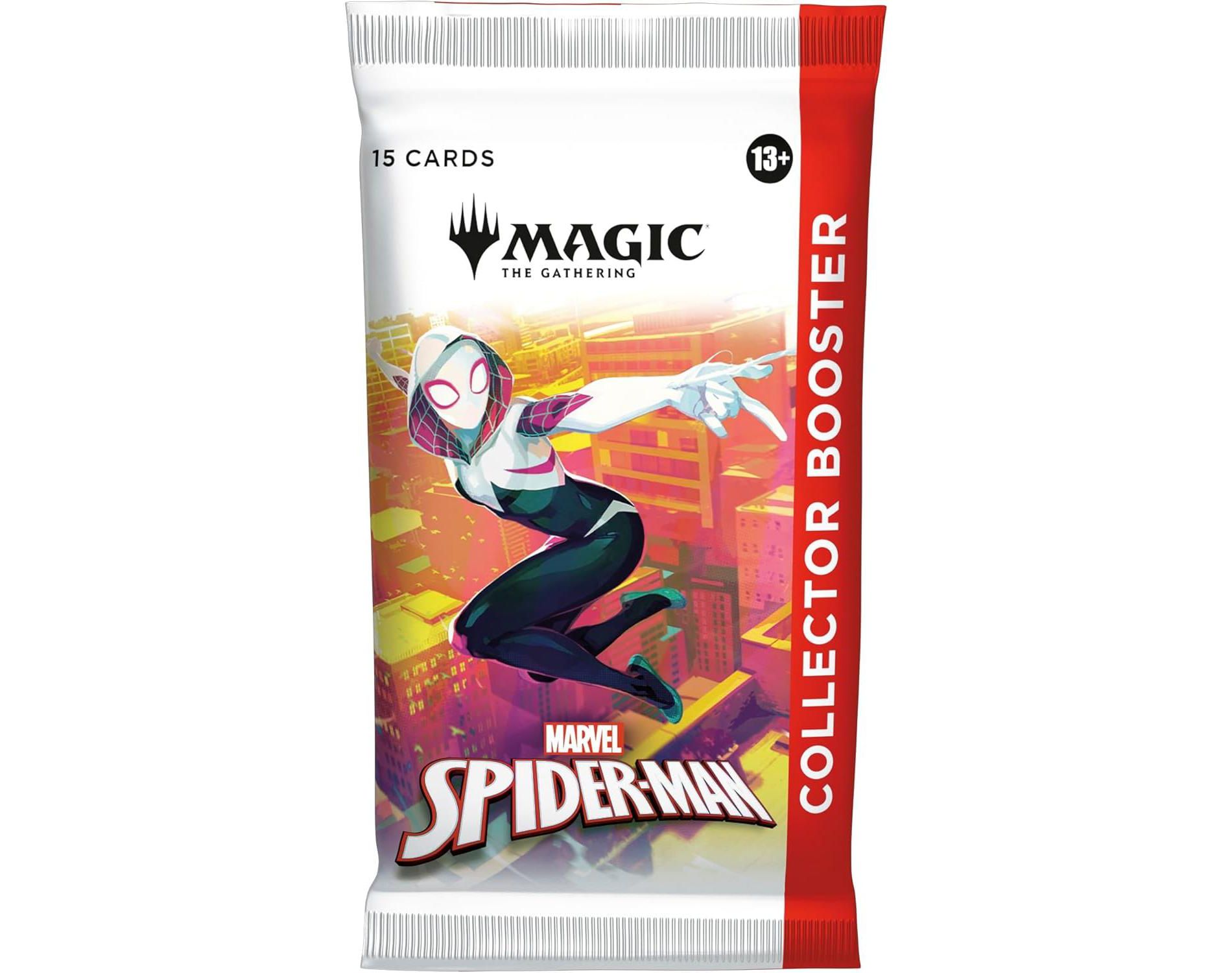 Magic the Gathering Magic: The Gathering Marvel's Spider-Man - Collector Booster Pack (1 Pack of 15 Cards)
