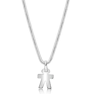 Pompeii3 Men's Steel Single Tone Man 16.5mm Pendant Flexible Snake Chain 21" Necklace - 1 of 3