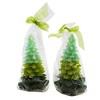 Tag 5.0 Inch Chunky Leaf Tree Candle Set Green Shades Wax Sculpted Candles - 2 of 3