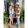 Girls Sweater Cardigan Open Front Longline Sweater Cable Knit Sweater Long Sleeve Color Block Sweater,Cloudy - S - 3 of 4