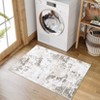 Modern Washable Area Rug - Neutral Abstract Design, Non-Slip Backing, Stain-Resistant Low Pile for Living Room, Bedroom & Office - 4 of 4