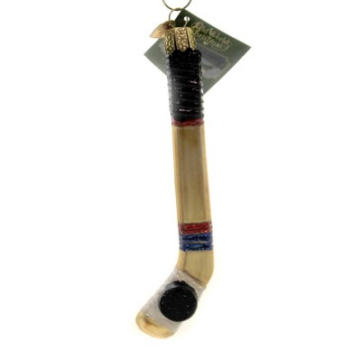 Old World Christmas 5.5 Inch Hockey Stick Ornament Sports Puck Tree Ornaments