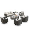POCASSY 9 Pieces Patio Furniture Set, Outdoor Sofa Couch Patio Set with Swivel Chair and Coffee Table, Luxury Outdoor Conversation Set for Deck Garden - 2 of 4