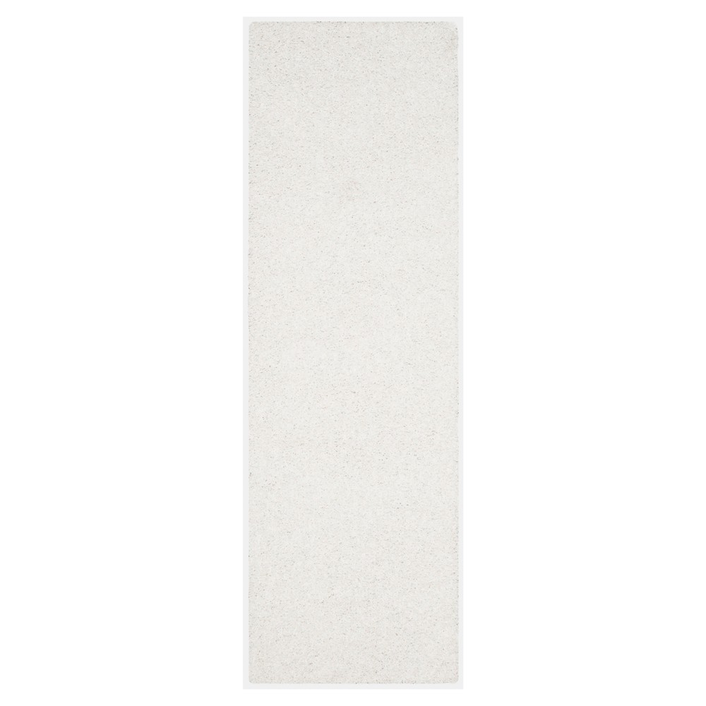 White Solid Shag/Flokati Tufted Runner - (2'3inx6') - Safavieh