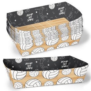Big Dot of Happiness Volleyball Party Paper Food Trays, Disposable Double-Sided Paper Food Holders for Nachos, Hot Dogs, French Fries - 12 Ct - 1 of 4