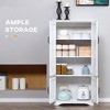 Okak Floor Sideboard Cabinet 48.5" Kitchen Pantry Farmhousewith 2 Adjustable Shelves and 4 Beadboard Doors - 2 of 4