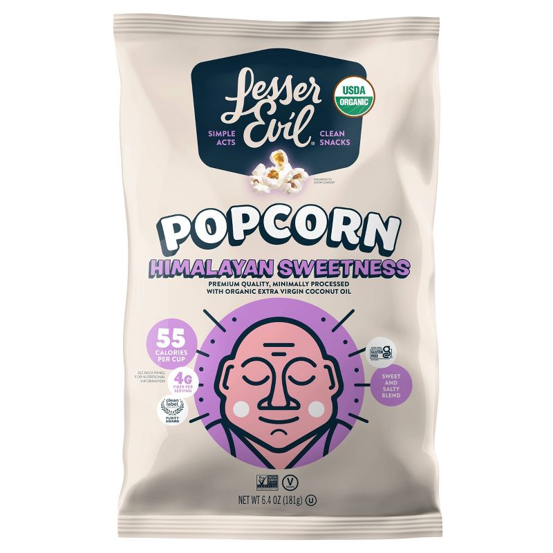 LesserEvil Organic Popcorn Himalayan Sweetness - 6.4oz, 1 of 7