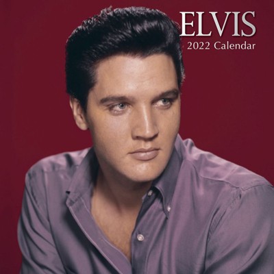 The Gifted Stationery 2021 - 2022 Monthly Elvis Wall Calendar, 16 Month, Celebrity Theme with Reminder Stickers, 12 x 12 in