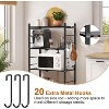 Hooure 4-Tier Folding Shelf - Instant Setup, Heavy-Duty Storage, Includes Hooks & Wheels - 4 of 4