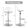 RISOKEYS Minimalist Bar Chairs and Bar Stools - Set of 2 Rotating and Adjustable Height Bar Chairs with PET Backrest and PU Seats for Restaurants - 3 of 4