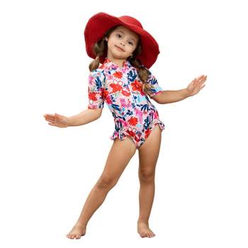 Kids Swimsuits  Little Girls Lace Ruffle Shoulder One Piece Swimsuit – Mia  Belle Girls