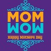 Women's Design By Humans Happy Mother's Day Mom Wow By tmsarts Racerback Tank Top - 2 of 2