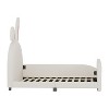 TiramisuBest Twin size Upholstered Rabbit-Shape Princess Bed ,Twin Size Platform Bed with Headboard and Footboard - 4 of 4