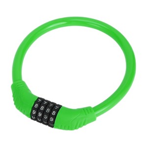 Unique Bargains Bicycle Lock Ring Anti-Theft Bike Lock Resettable 4 Digit Mini Ring Lock Green - 1 of 4