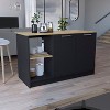 Sapphtopaz Modern Kitchen Island with Open Shelves Kitchen Table with 2-Door Storage Cabinet Large Tabletop Coffee Bar for Dining Room - 4 of 4