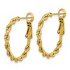 Chisel Stainless Steel Polished Textured Yellow IP-plated Omega Back Hoop Earrings - 3 of 4